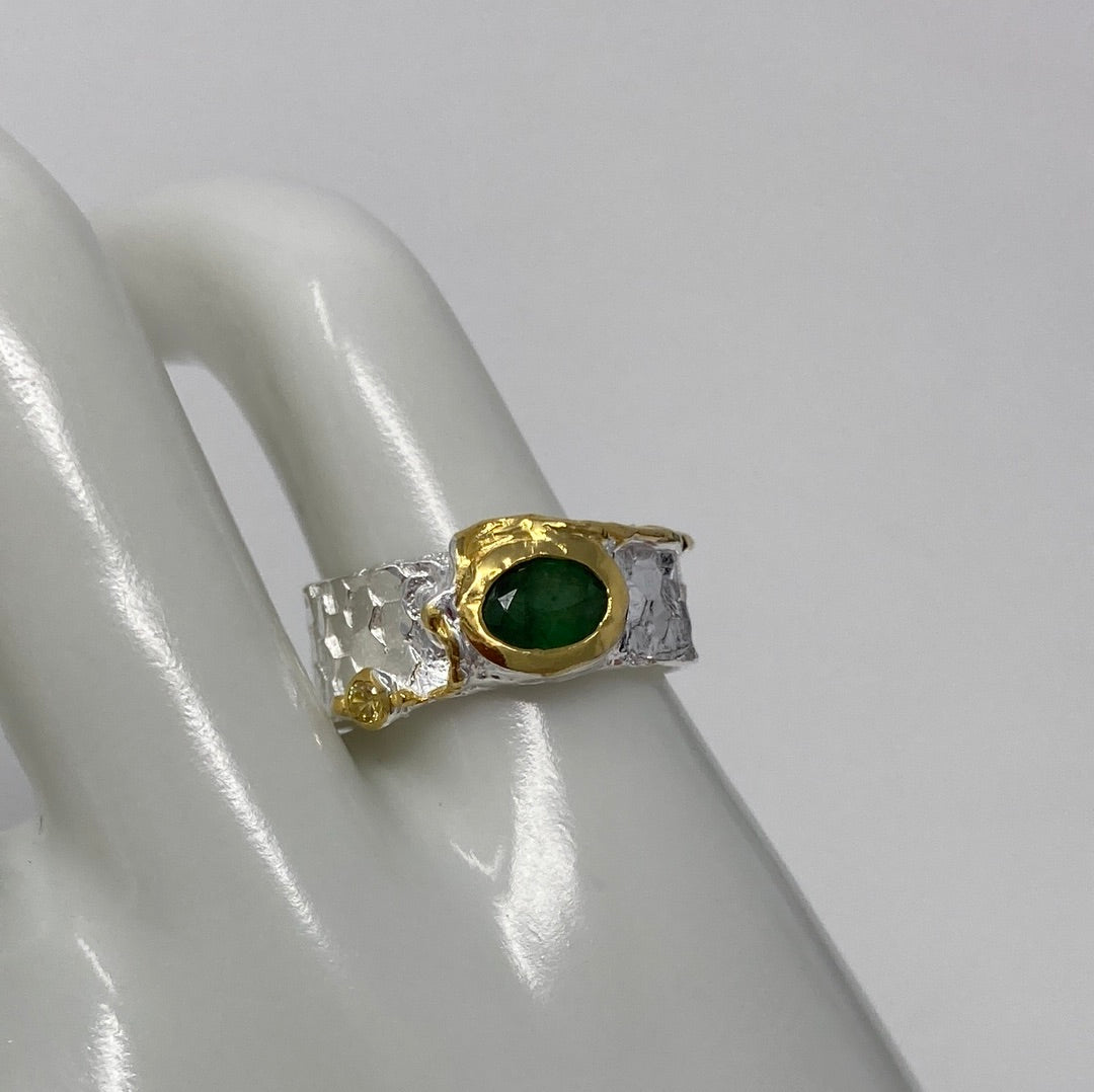 Dainty Genuine Emerald Ring