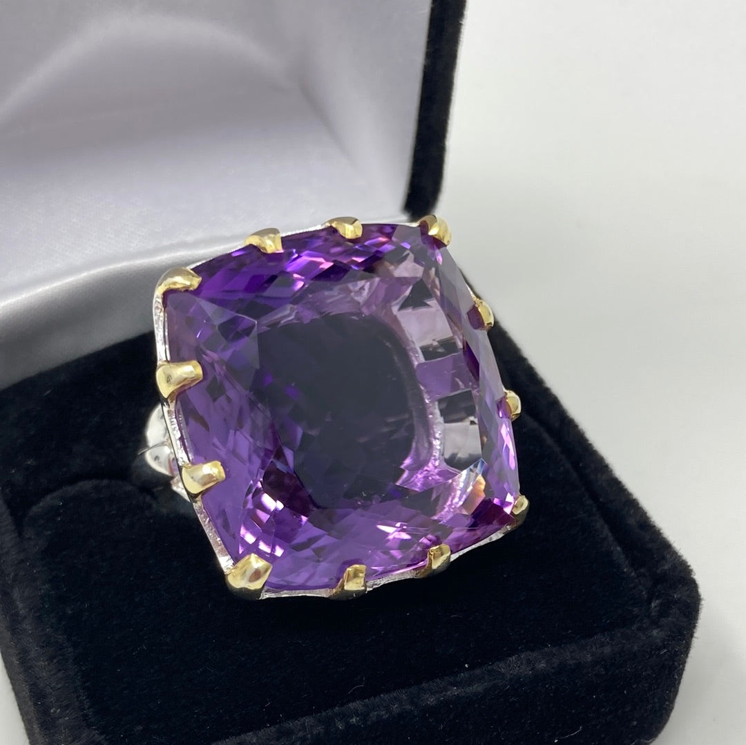 Reserved For Victoria ⭐️Massive 45+ CTW Genuine Amethyst Ring