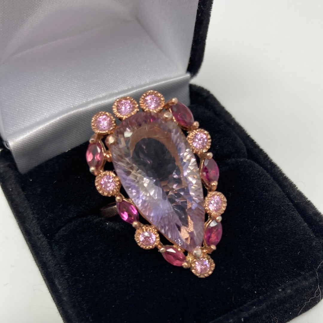 Awesome Genuine 18 CTW Ametrine Ring