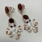 Whimsical Genuine Garnet Octopus Earrings