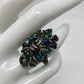 Bougie Genuine Black Opals & Emerald Ring