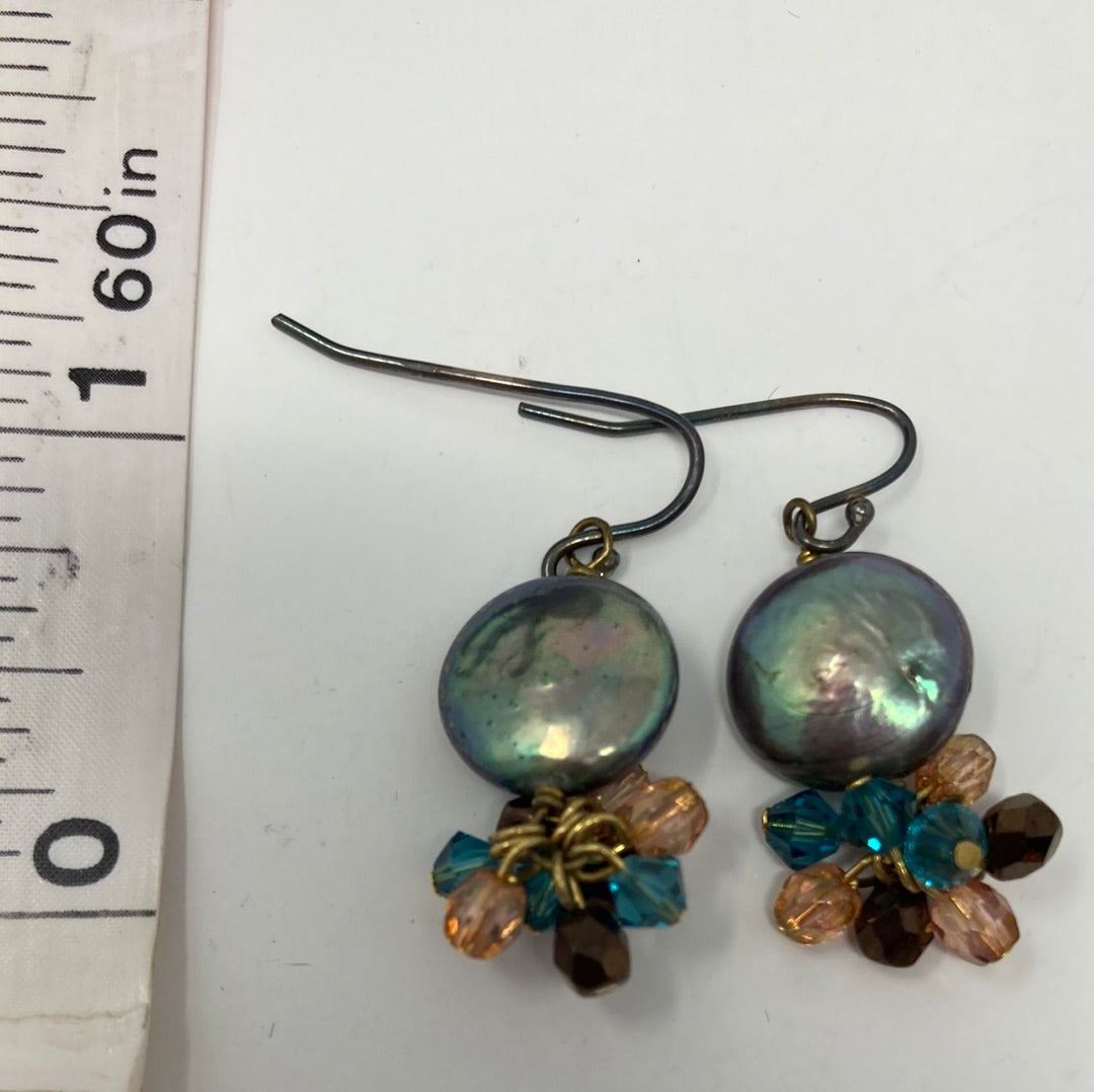 Genuine Peacock Pearl Earrings