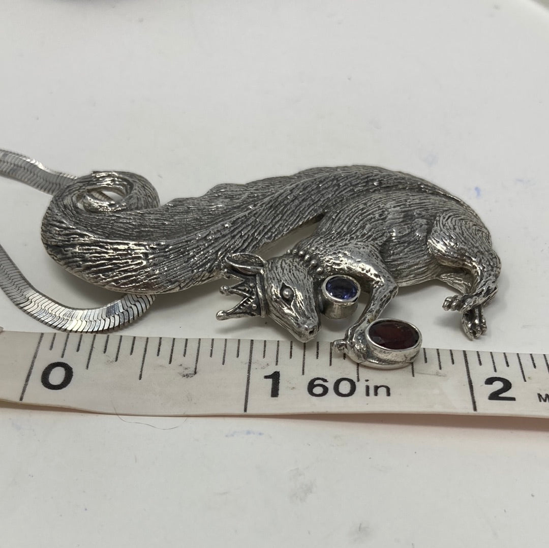Sterling Silver Artistic Royal Squirrel