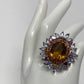 HOLD VICTORIA 18+CTWGenuine Citrine & Tanzanite Ring