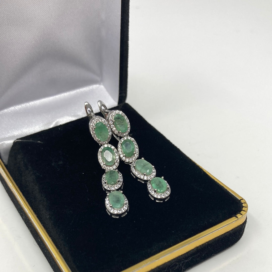 Enchanting Genuine Emerald Earrings