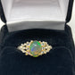 Genuine Fiery Opal With Blue Topaz Ring