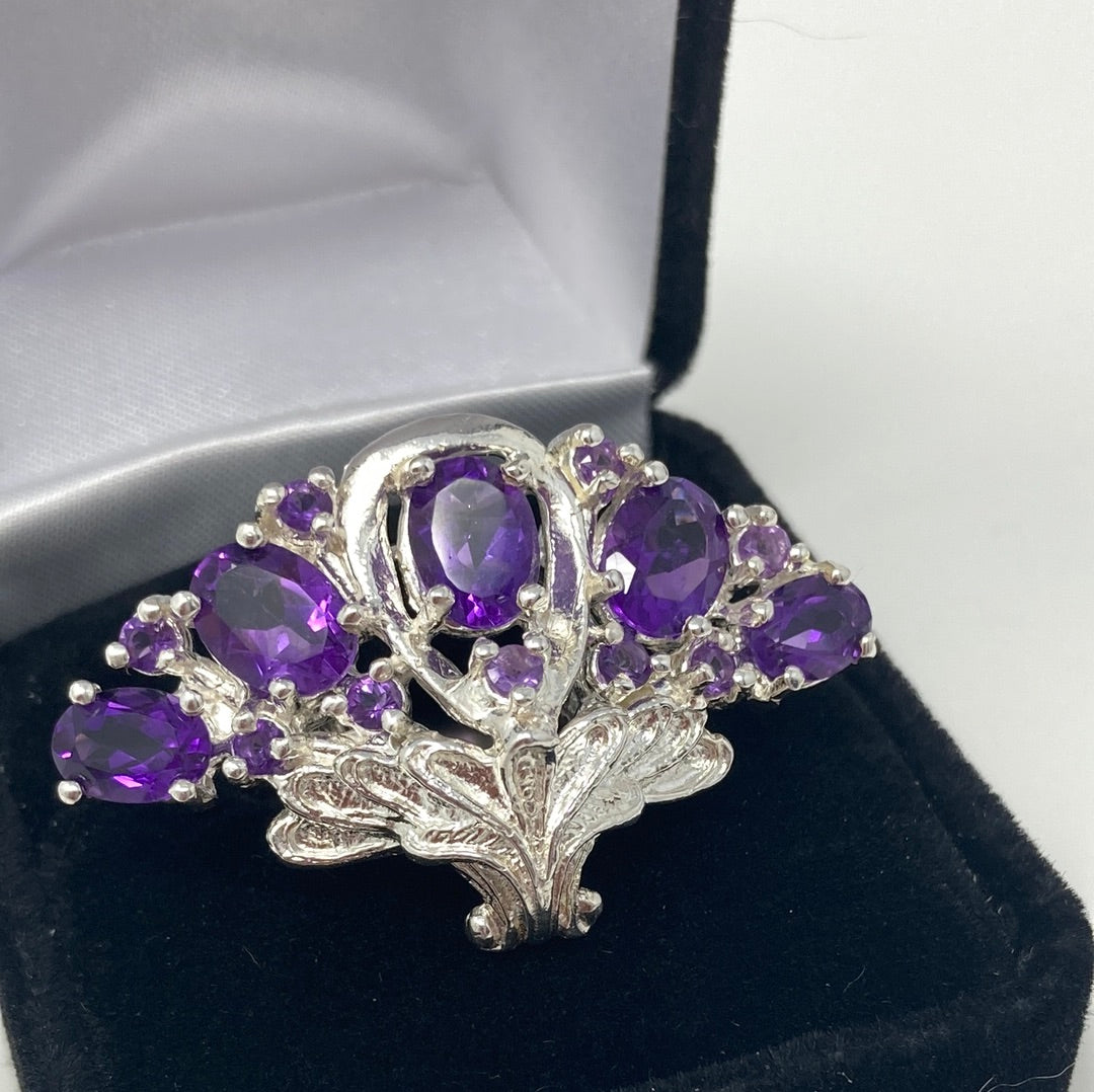 Miss Debbie’s Genuine Amethyst Fan Ring