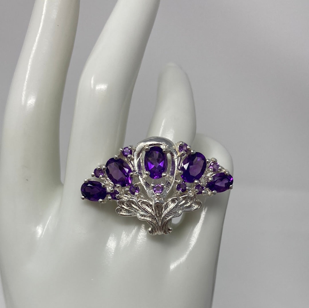 Miss Debbie’s Genuine Amethyst Fan Ring