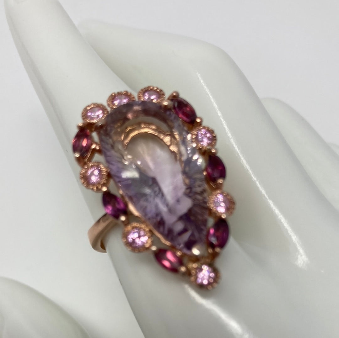 Awesome Genuine 18 CTW Ametrine Ring