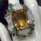 Masterpiece Genuine Citrine, Opal & Emerald Ring