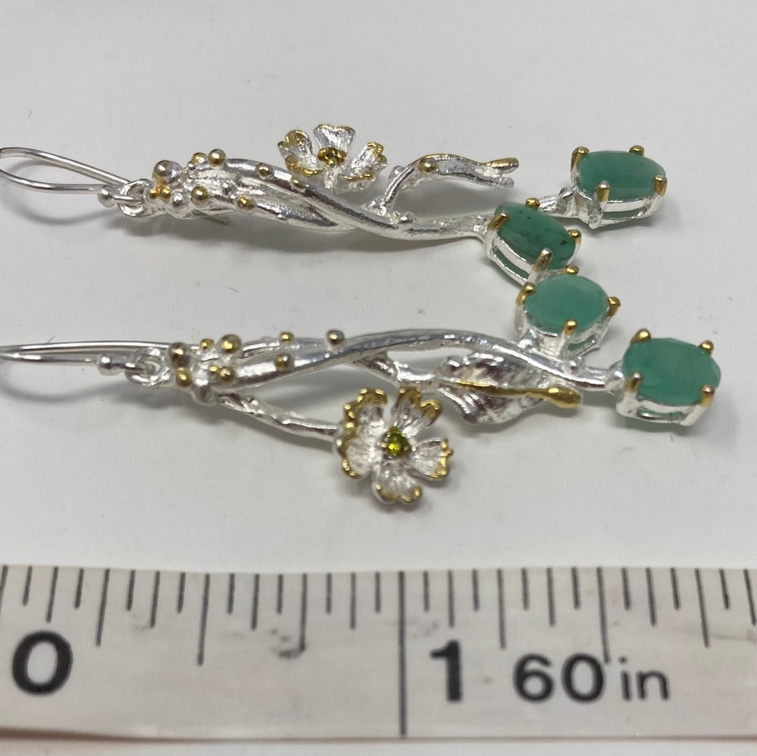 Genuine Emerald Earrings