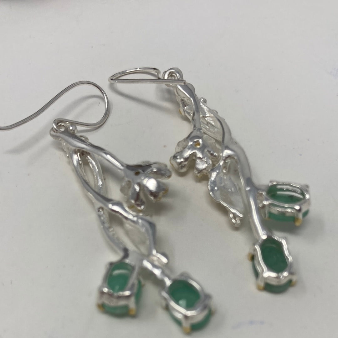 Genuine Emerald Earrings