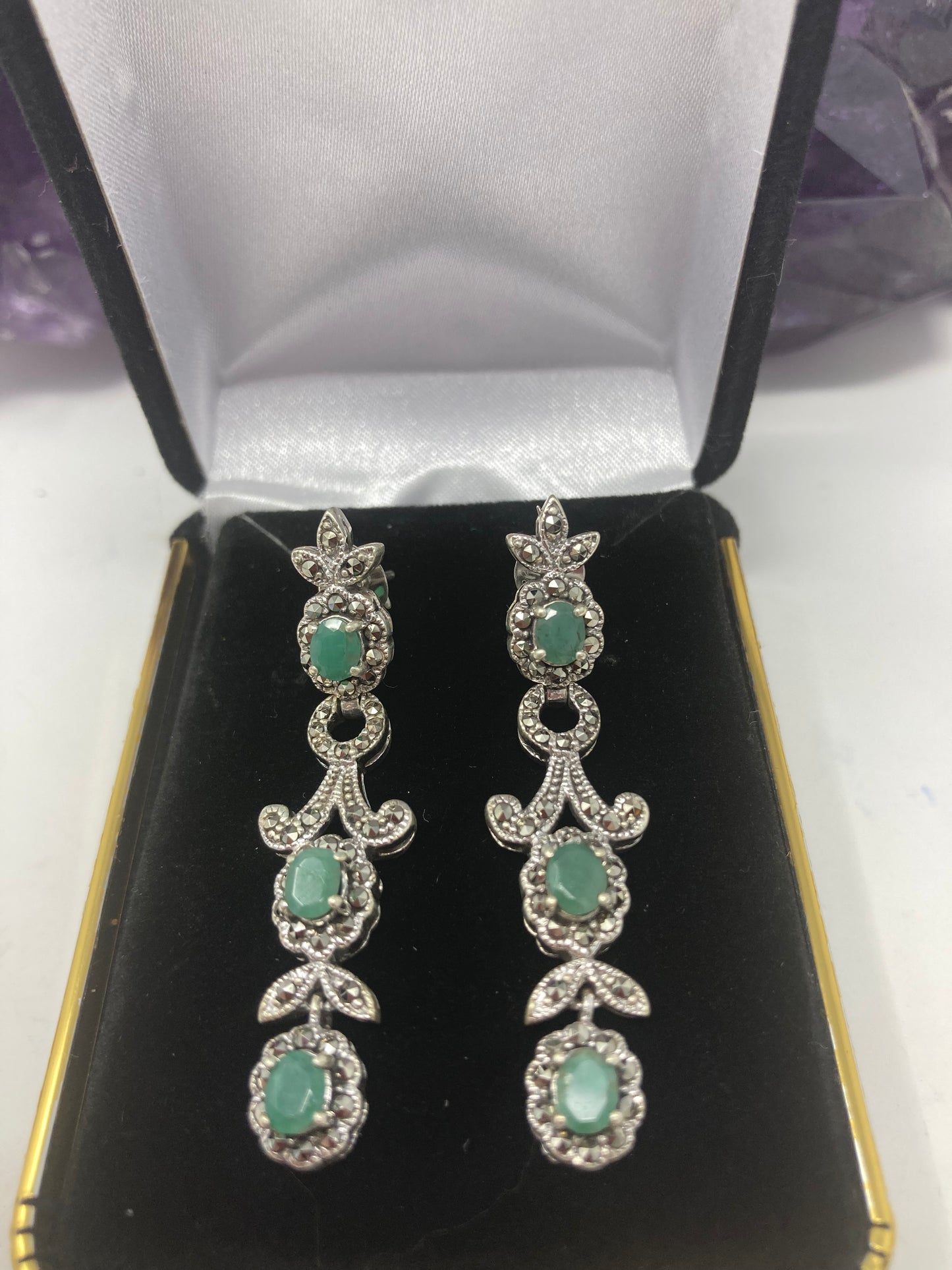 Enchanting Genuine Emerald Earrings