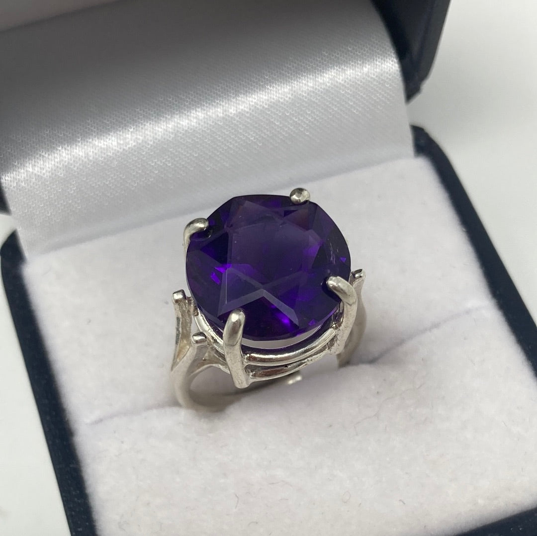 Rare Star Of David Genuine Amethyst Ring