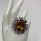 HOLD VICTORIA 18+CTWGenuine Citrine & Tanzanite Ring