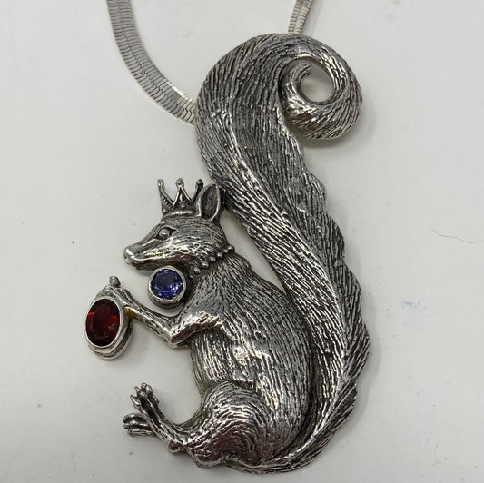 Sterling Silver Artistic Royal Squirrel