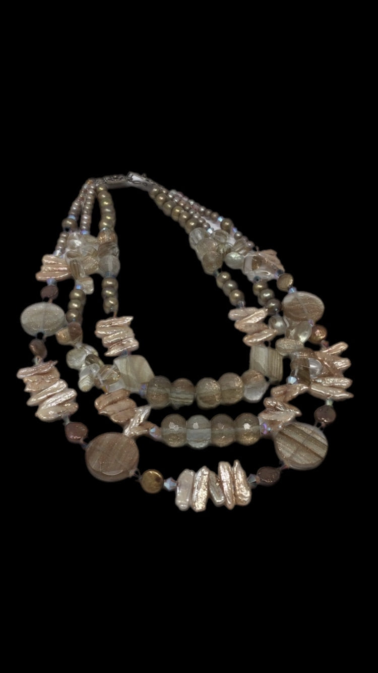 The 'Your Royal Highness', Genuine Golden Pearl Necklace | Handmade Artist Original