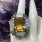 Masterpiece Genuine Citrine, Opal & Emerald Ring