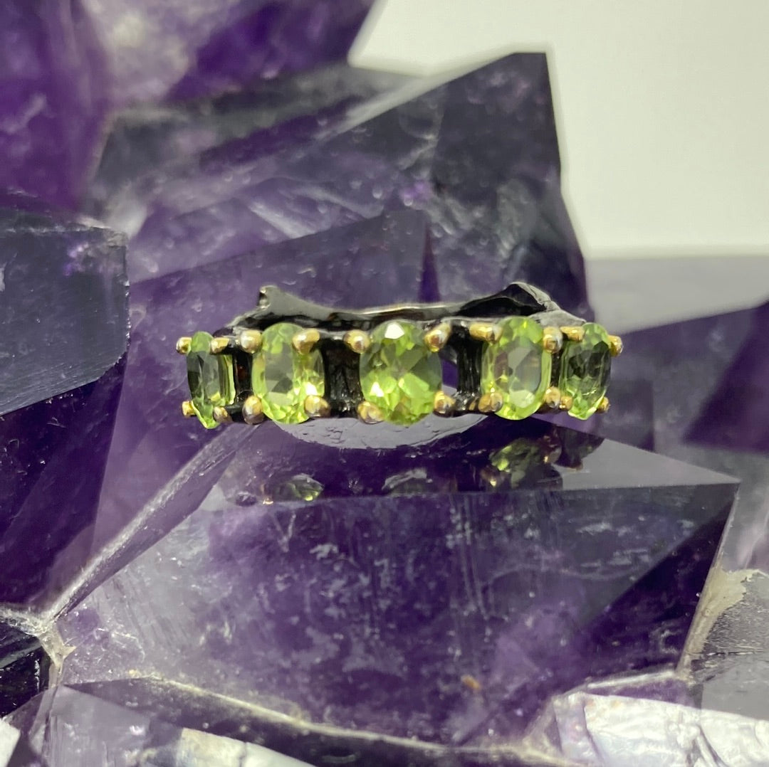 Genuine Peridot Band Ring