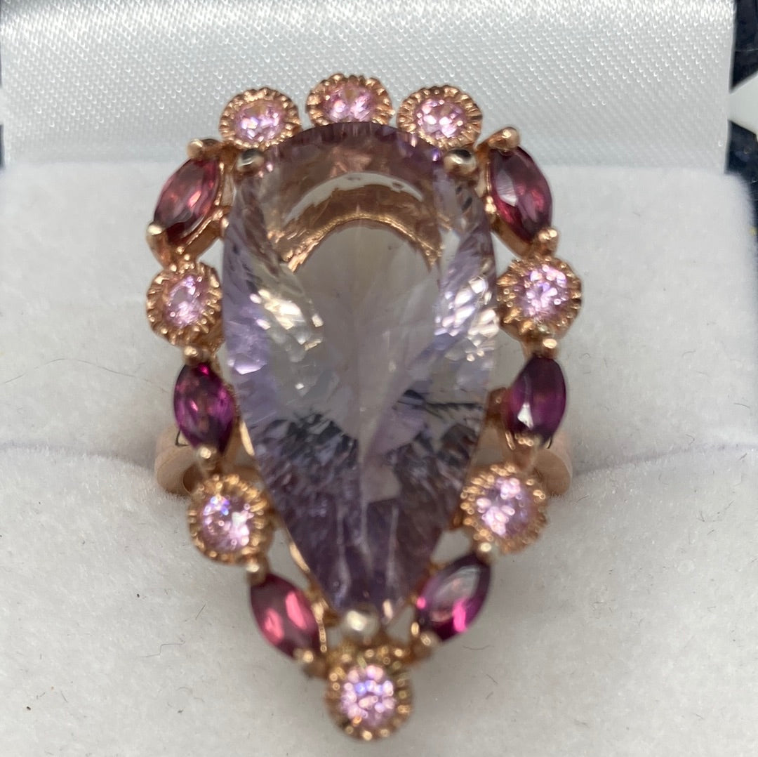 Awesome Genuine 18 CTW Ametrine Ring