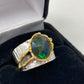 Genuine Natural Black Opal Ring