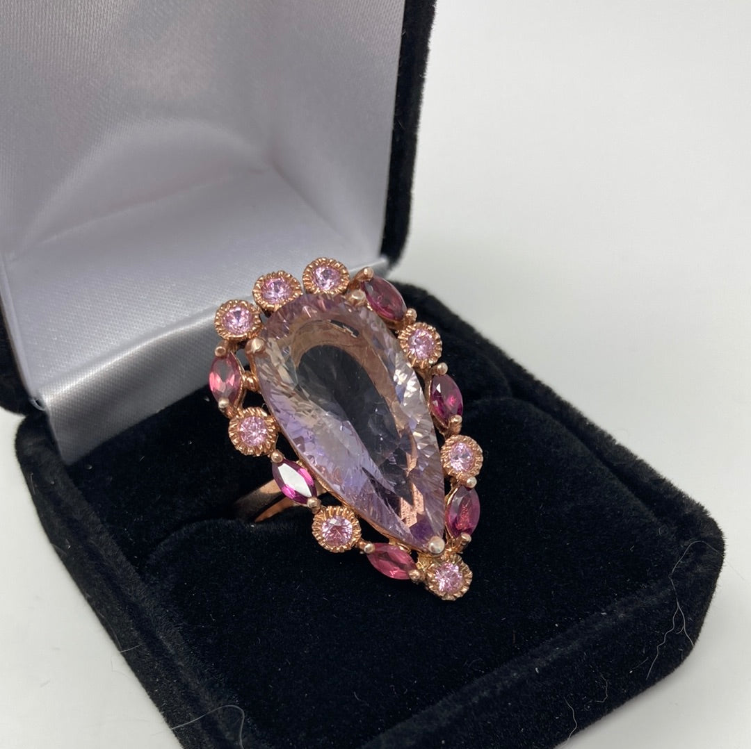 Awesome Genuine 18 CTW Ametrine Ring