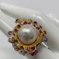 Genuine Luscious Baroque Pearl Embellished with Genuine Rubies