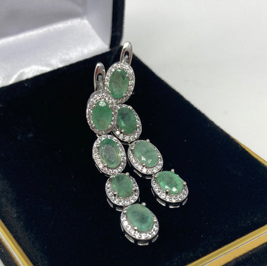 Enchanting Genuine Emerald Earrings