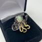 Adorable Genuine Opal Octopus Ring