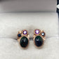 Genuine Faceted Black Opal Earring