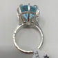 Rare Star Of David Genuine Blue Topaz Ring