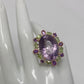 Magnificent Rue Du France Genuine Amethyst and Peridot Ring