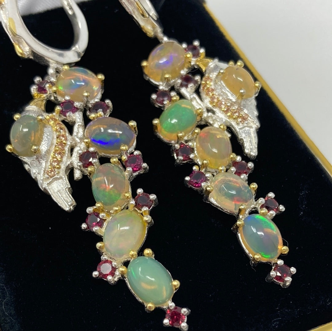 Awe Inspiring Genuine Opal Earrings