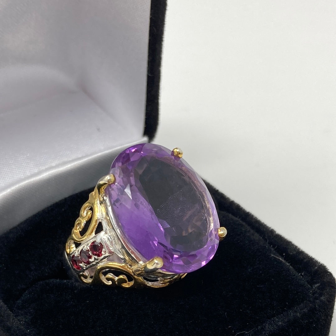 Outstanding 20+ CTW Genuine Amethyst Ring