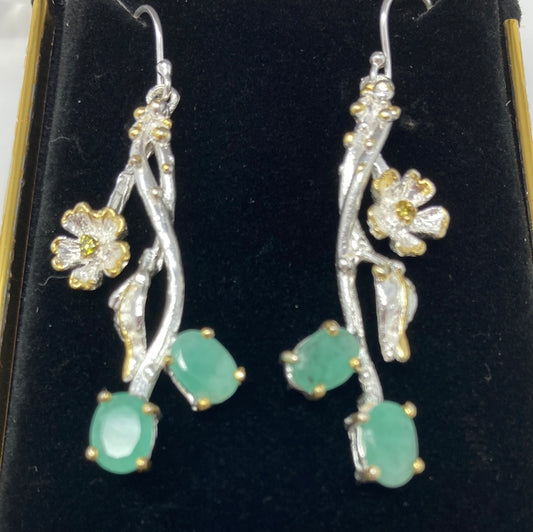Genuine Emerald Earrings