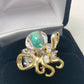Genuine Fiery Opal Octopus Ring