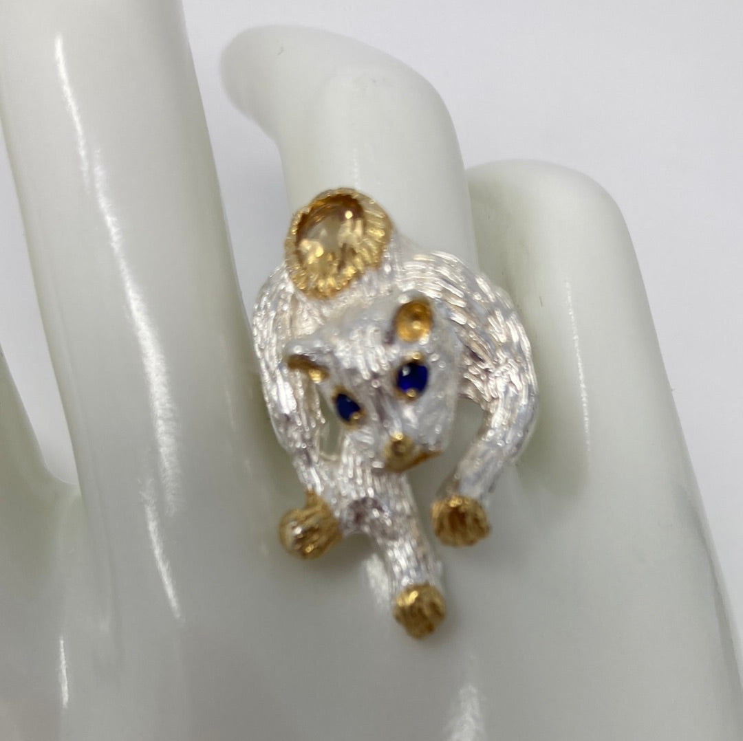 Genuine Citrine Cat Ring