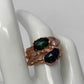 Rare Unusual Faceted Genuine Black Opal Ring