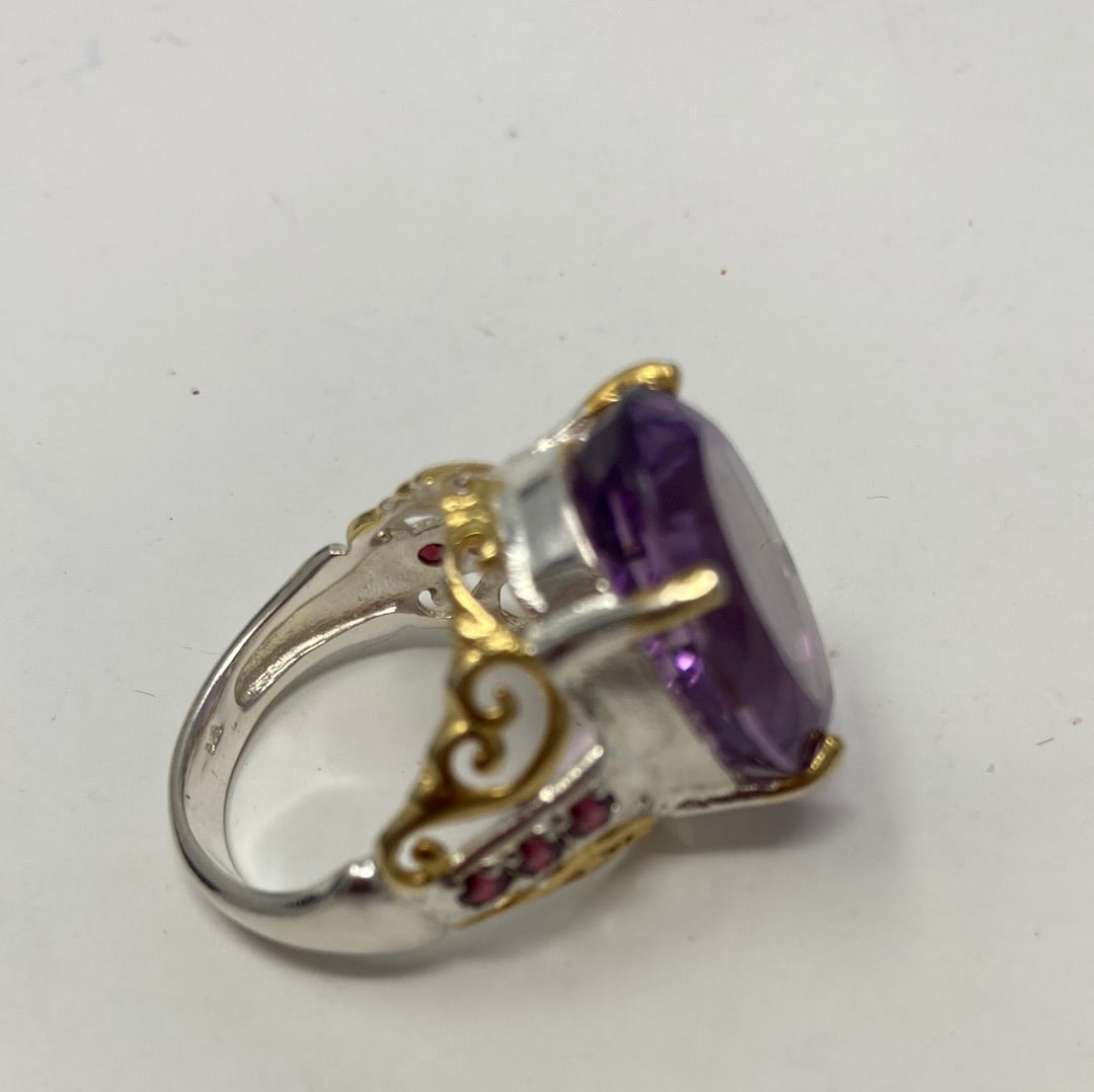 Outstanding 20+ CTW Genuine Amethyst Ring