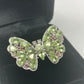 Genuine Peridot & Sapphire Butterfly Ring