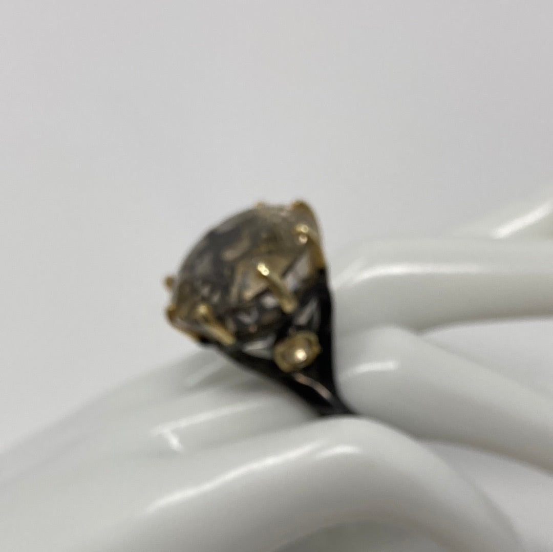 HUGE GENUINE Golden Rutilated Quartz Ring