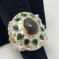 Crown Jewels, Genuine Black Opal & Russian Chrome Diopside Ring