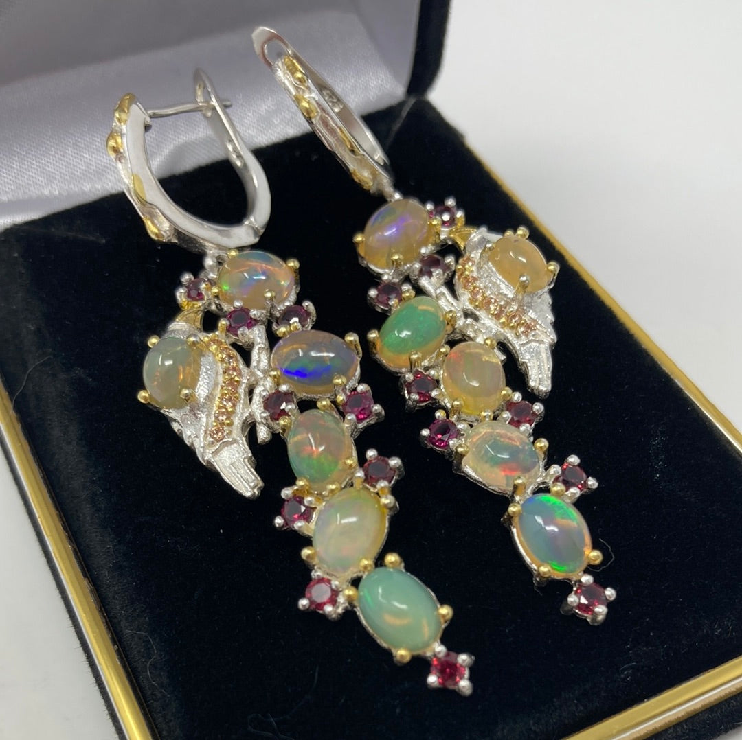 Awe Inspiring Genuine Opal Earrings