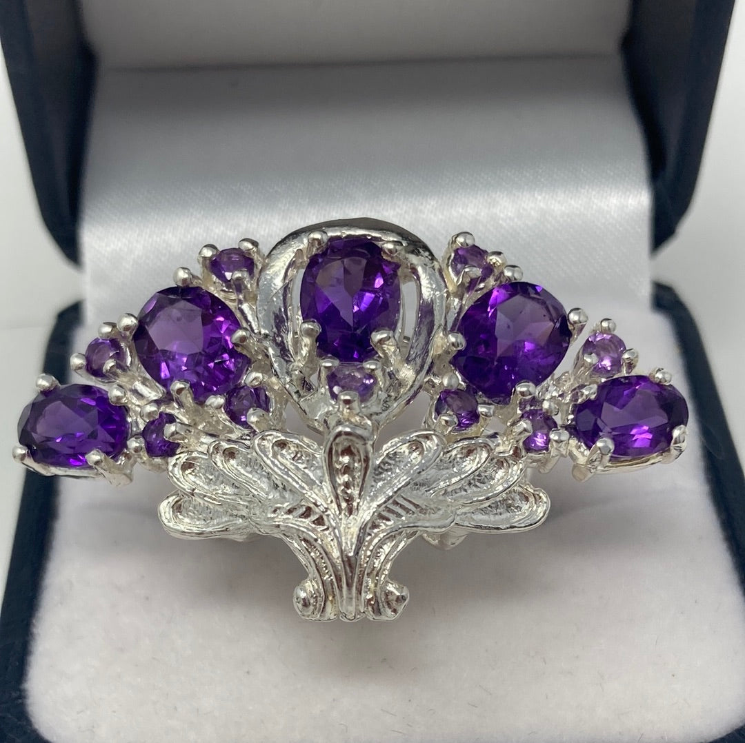 Miss Debbie’s Genuine Amethyst Fan Ring