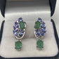 Genuine Emerald & Tanzanite Earrings