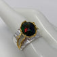 Genuine Natural Black Opal Ring