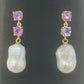 Genuine Baroque Pearl & Amethyst Earrings