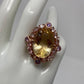 Liquid Sun, Genuine 34CTW Citrine & Tourmaline Ring