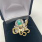 Genuine Fiery Opal Octopus Ring