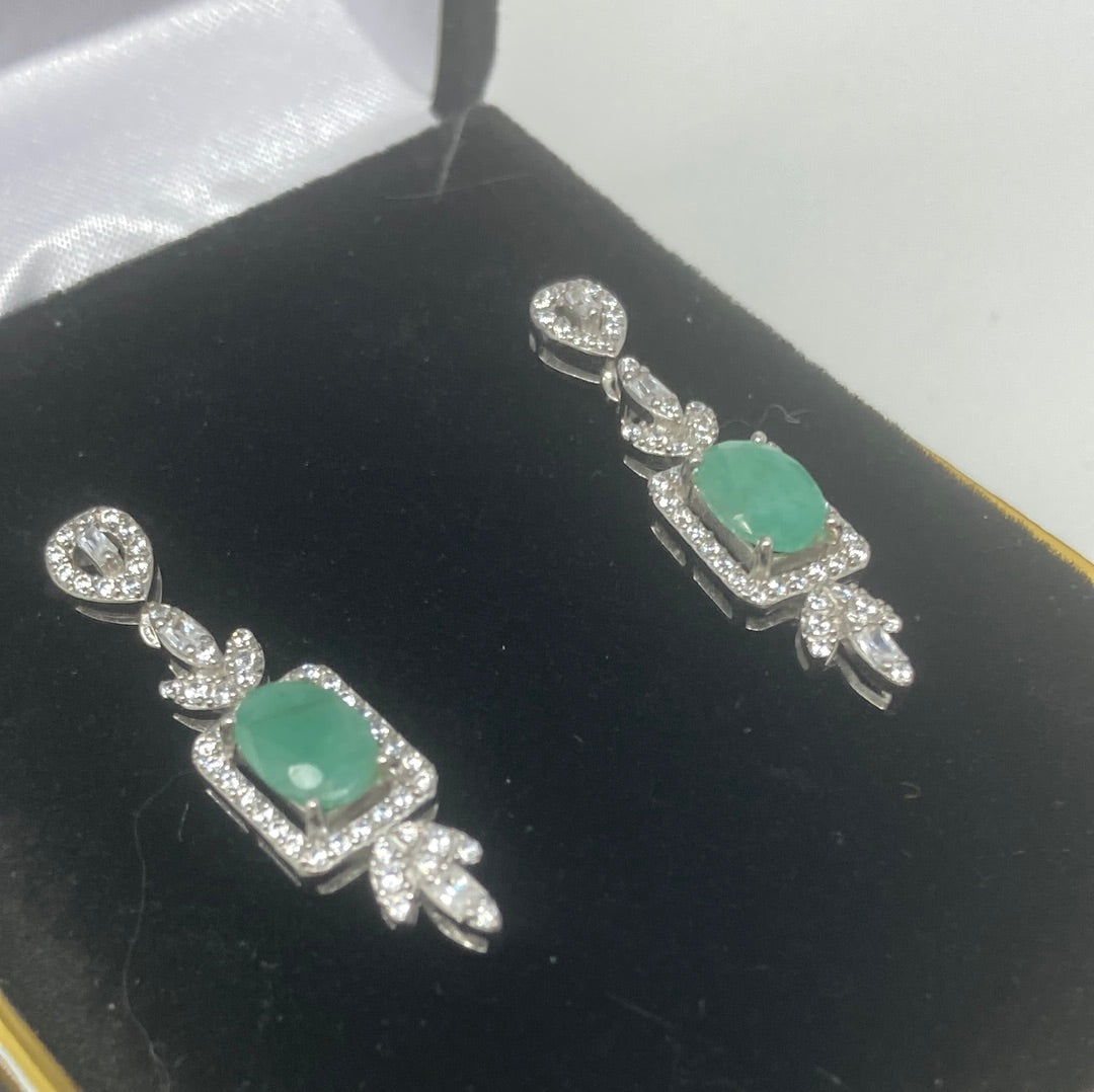 Genuine Emerald Earrings